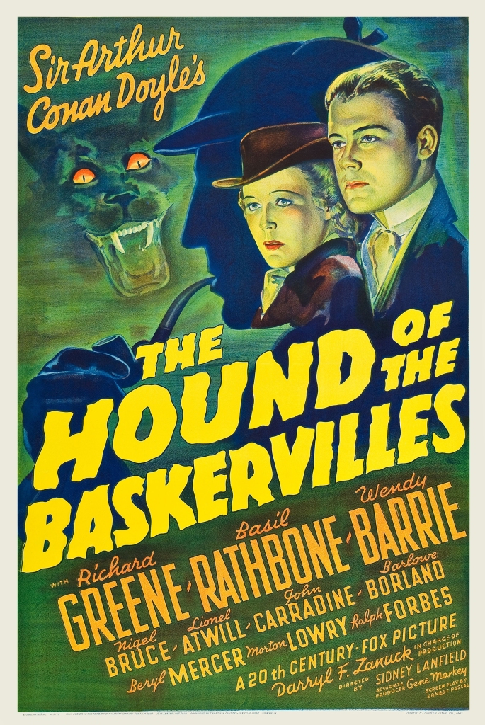 Movie poster for 1939 production of The Hound of the Baskervilles